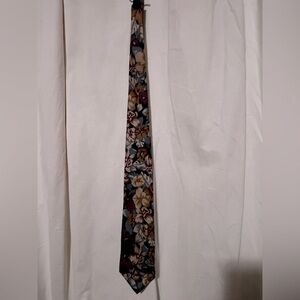 Perry Ellis Portfolio Italian 100% Silk Tie Hawaiian Luau Aloha Floral